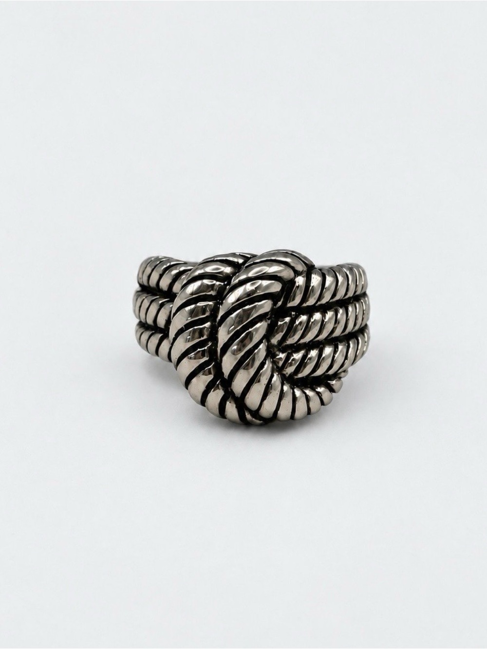Lia Sophia Silver-Tone Twisted Rope Knot Ring Size 8
